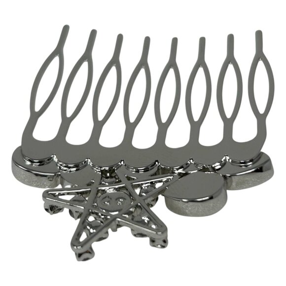 Swarovski Bailee Star Silver Tone Crystal Hair Comb Sparkling Wedding Formal - Picture 8 of 13